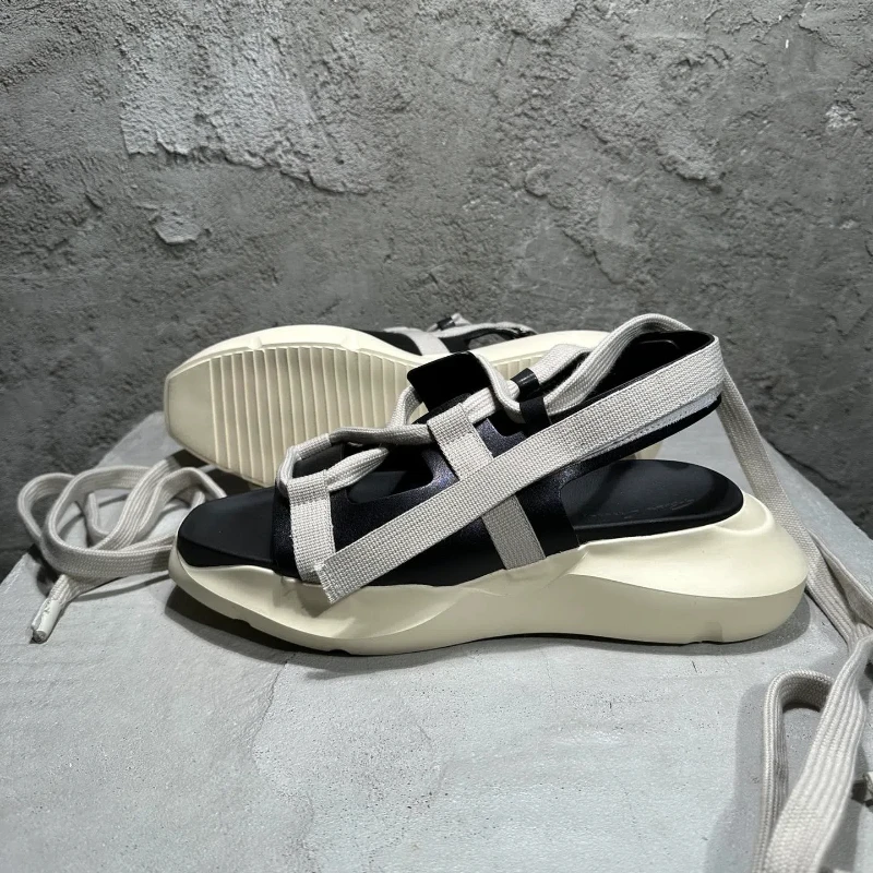 

High Street Fashion Casual Sneakers Men Breathable Comfortable Sandals Men's Dark Style Sandals Men's Shoes