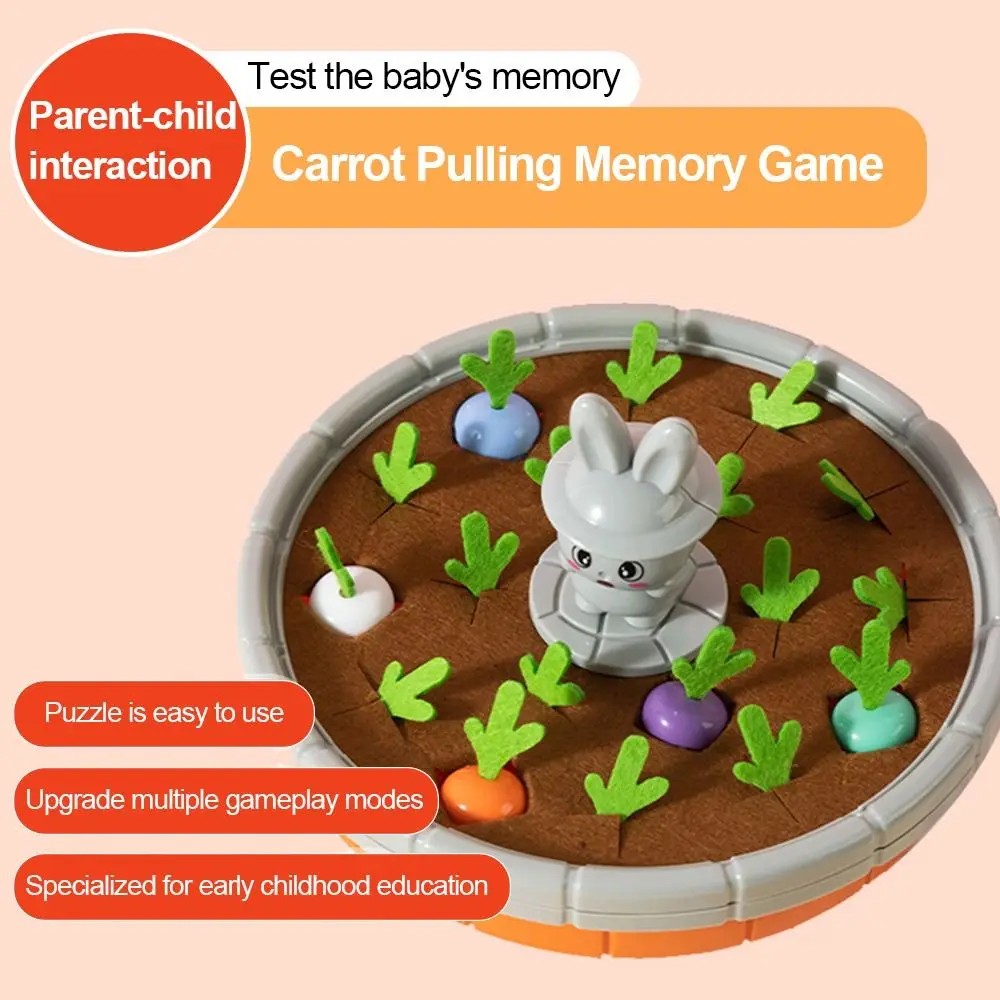 Permainan Memori Mainan Tarik Lobak Bayi Mainan Tarik Wortel Interaktif Koordinasi Tangan-Mata Keterampilan Motorik Halus Aman
