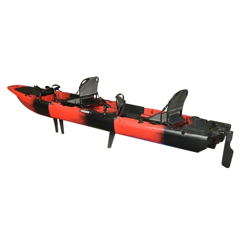 Hot Sale 14FT 2-Person Double Pedal Sit-On-Top Kayak Modular Hard Plastic Fishing Kayak with Pedal Drive System for Ocean Waters view 5