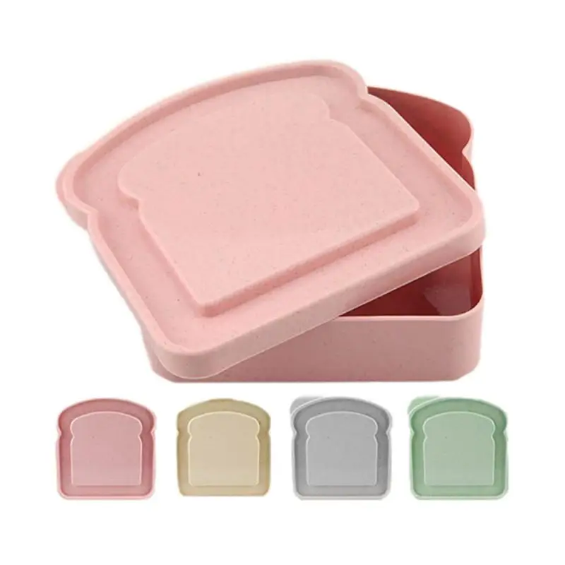 Portable Silicone Sandwich Toast Bento Box With Handle Eco-Friendly Lunch Food Container Microwavable Picnic, Student Lunch Box