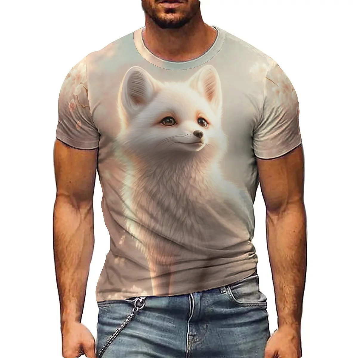 European and American Trendy Men's 3D Printed Short-sleeved T-shirts, Smooth Fabric, Men's and Women's Printed Short-sleeved Top