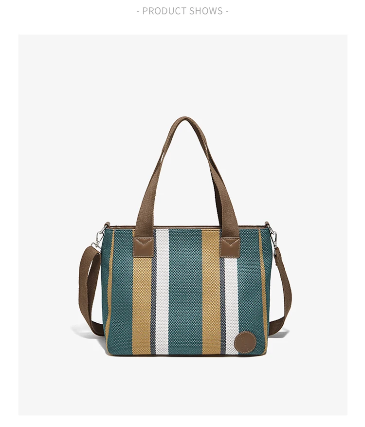FOXER Stoff-Umhängetasche für Damen, lässige Handtasche mit großem Fassungsvermögen, modische, leichte Einkaufstasche, Geldbörse – Detail 15