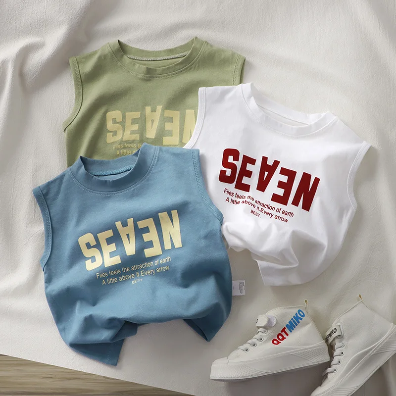 18M-9T summer children kids boys girls fashion casual cotton sleeveless T shirt vest