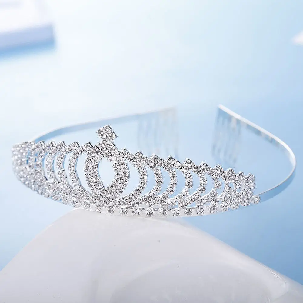 Women Girls Rhinestones Crystal Headdress Fashion Hair Accessories Princess Tiara Crown Headbands Headpieces