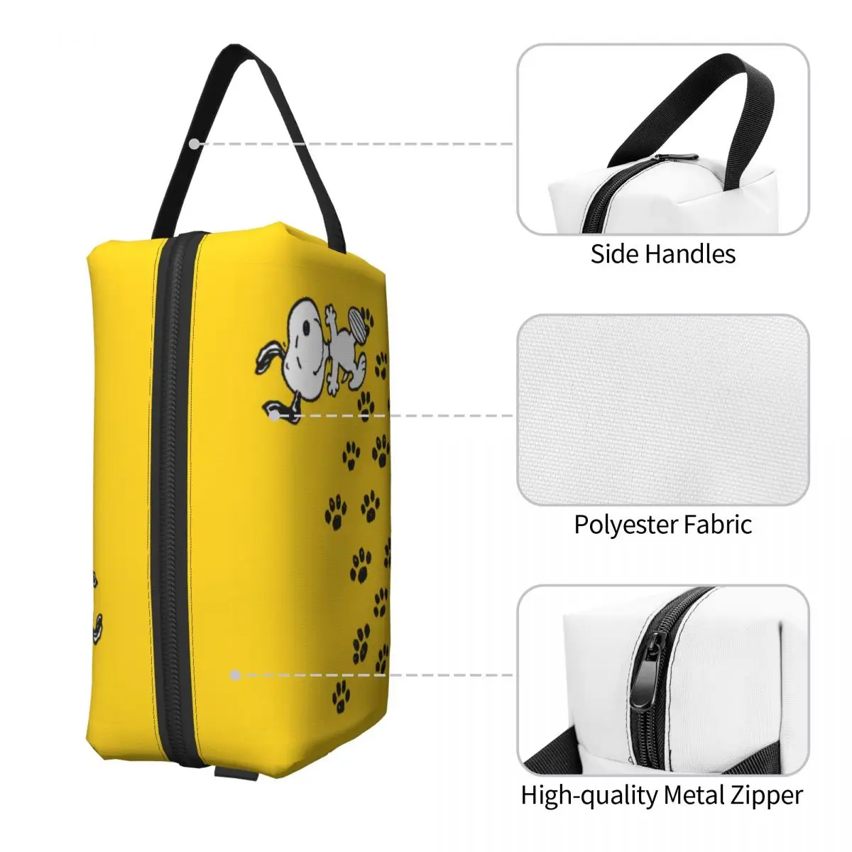 Custom Travel Snoopys Paw Print Path borsa da toilette portatile Cartoon Comic Dog Makeup Cosmetic Organizer Storage Dopp Kit Case