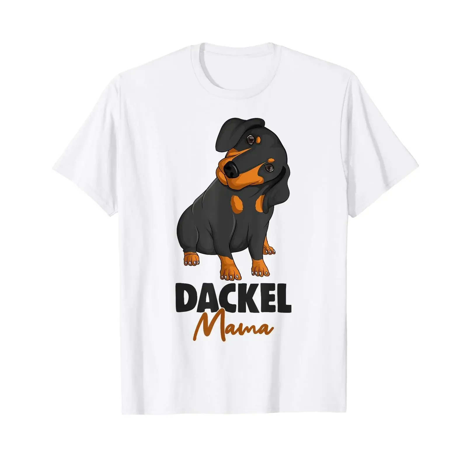 Dackel Mama Cute Dachshund Dog T Shirt for Women  White Polyester Wiener Owner vintage Washed Slightly streetwear