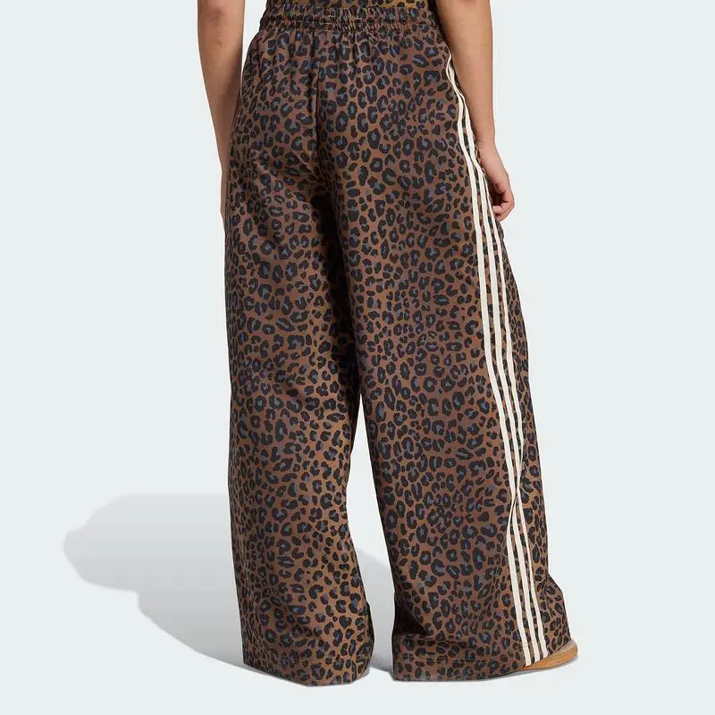 Adidas Clover Leopard Print Sweatpants 2026 Autumn Women's Firebird Woven Trousers JW7302