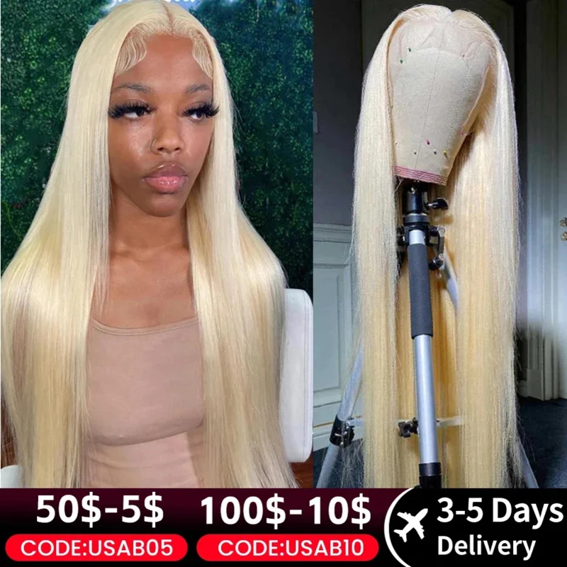 613 13x6 HD Lace Frontal Wig Blonde 613 13x4 Lace Front Human Hair Wigs For Women Pre pucked Bone Straight Human Hair Wigs 180%