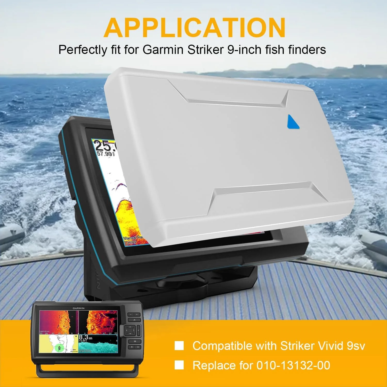 010-13132-00 Protective Sun Cover for Garmin Striker 9-inch Devices, Dust Cover for Garmin Striker Plus Vivid 9sv Fishfinder