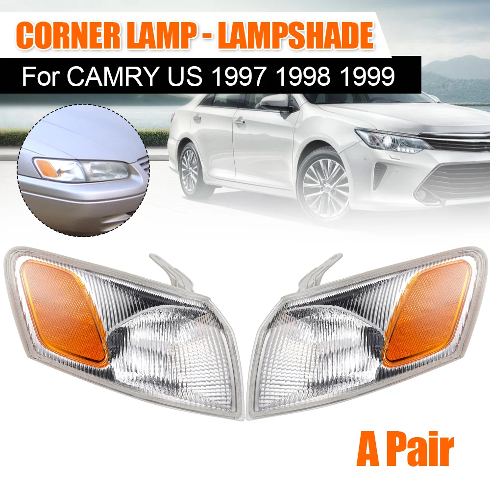 

2Pcs Parking Signal Corner Marker Lights Lamps Lenses For Toyota Camry 1997 1998 1999 Light Cover Replacement Part