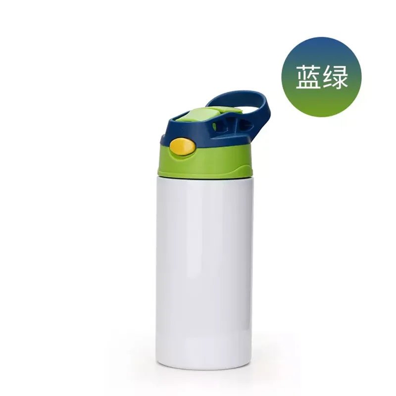 Sublimation Blank 350ml Stainless Steel Water Bottle Outdoor Sports Kids Children Straight Sippy Cup with Handle for Custom Logo