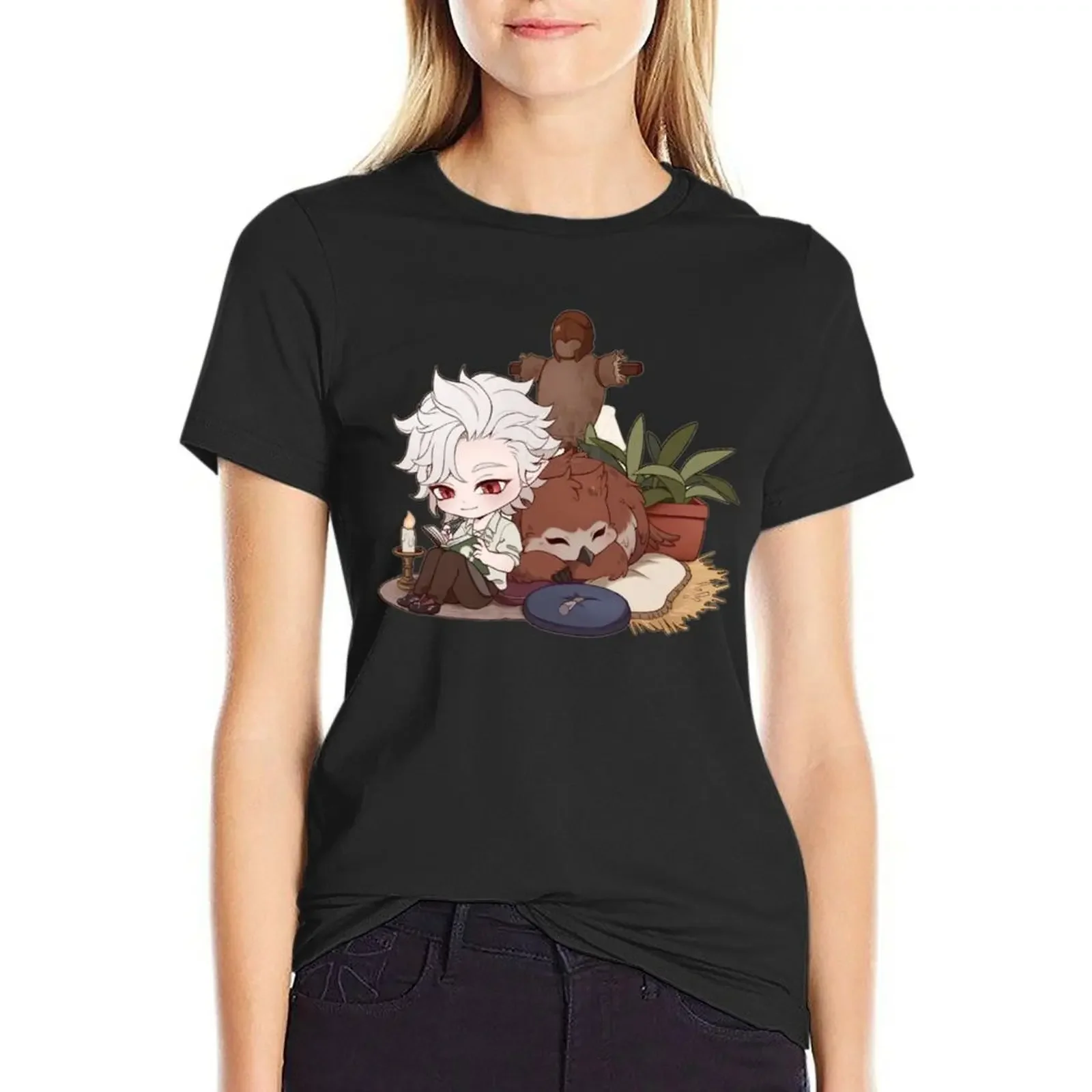 Chibi Astarion & Owlbear T-shirt korean fashion cute tops tops ariat shirts for Women