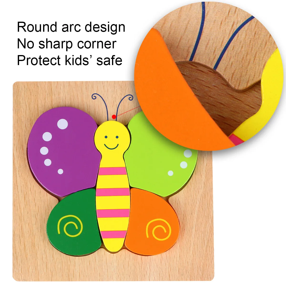 Wooden Animal Car Puzzle Multicolor Early Educational 3D Shape Jigsaw for Baby Toddler Infant Preschool Development