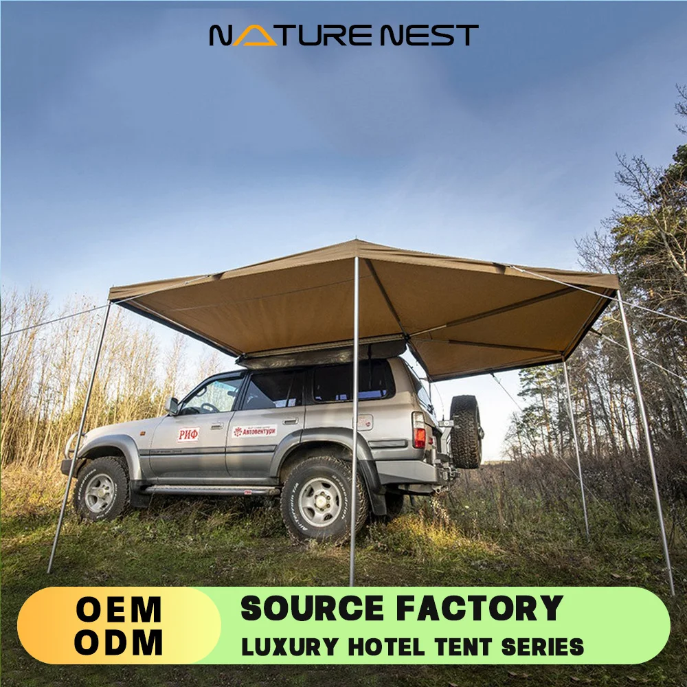 270 Degree Awning Car Tent High Quality Side Camping Retractable Dark Blue Aterproof Roof Offroad SUV Off-road Vehicle Car Tent