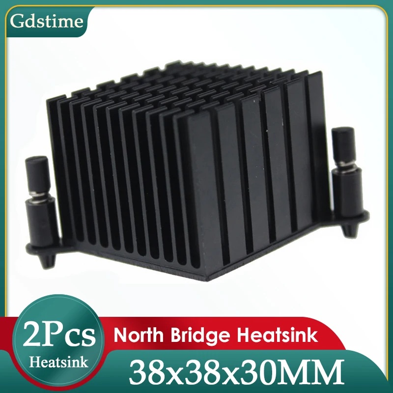 2 Pieces lot 38mm x 38mm x 30mm Aluminum Northbridge North Bridge Heatsink Cooling Cooler 60mm