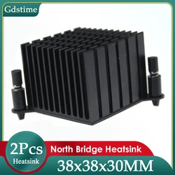 Dissipador de alumínio North Bridge, Refrigerador de resfriamento North Bridge, 60mm, 38mm x 38mm x 30mm, 2 peças por lote