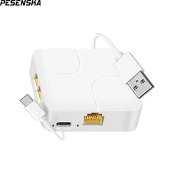 2/4 PC 노트북용 네트워크 분배기 이더넷 어댑터, RJ45 컨버터, PC 노트북 TV 박스 라우터용, 1 인 2/4 출력, 100M, 1000M 기가바이트