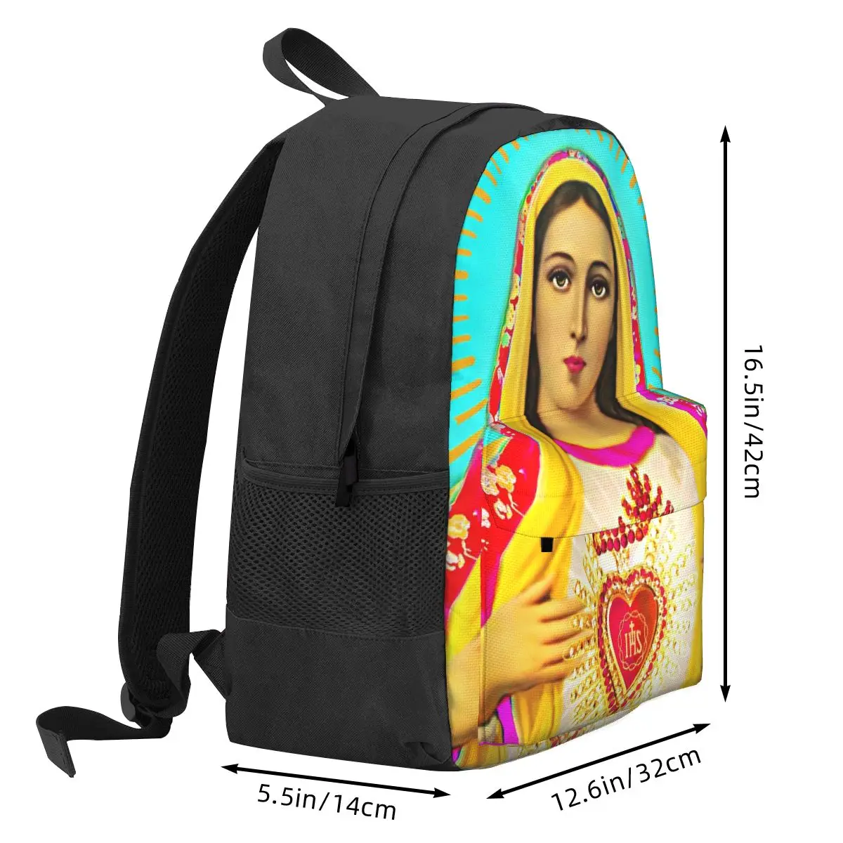 Virgin Mary Backpack Our Lady Guadalupe Student Polyester Cycling Backpacks Pattern Modern High School Bags Rucksack