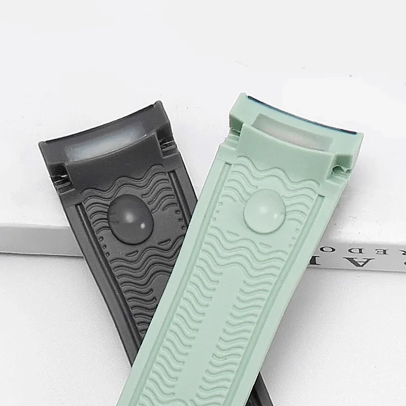 20mm Curved End Design Silicone Strap For Omega X Swatch Joint MoonSwatch Sport Rubber Folding Buckle Watch Band Seamaster 300