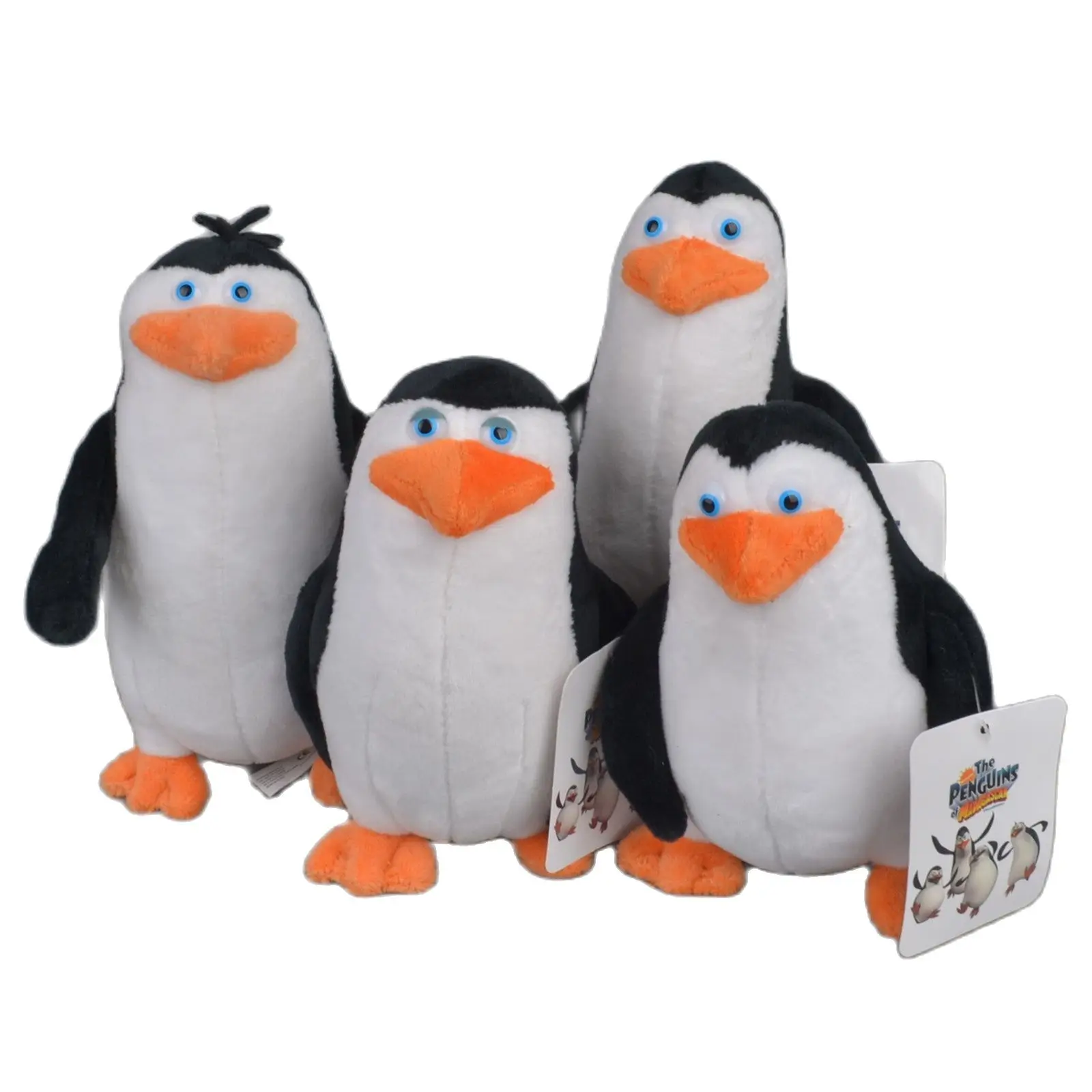 4 pcs Agent penguin Plush Toys Madagascar Cartoon Figure Lion Giraffe Penguin Zebra Hippo Dolls Cute Gift Toys for Children Kids