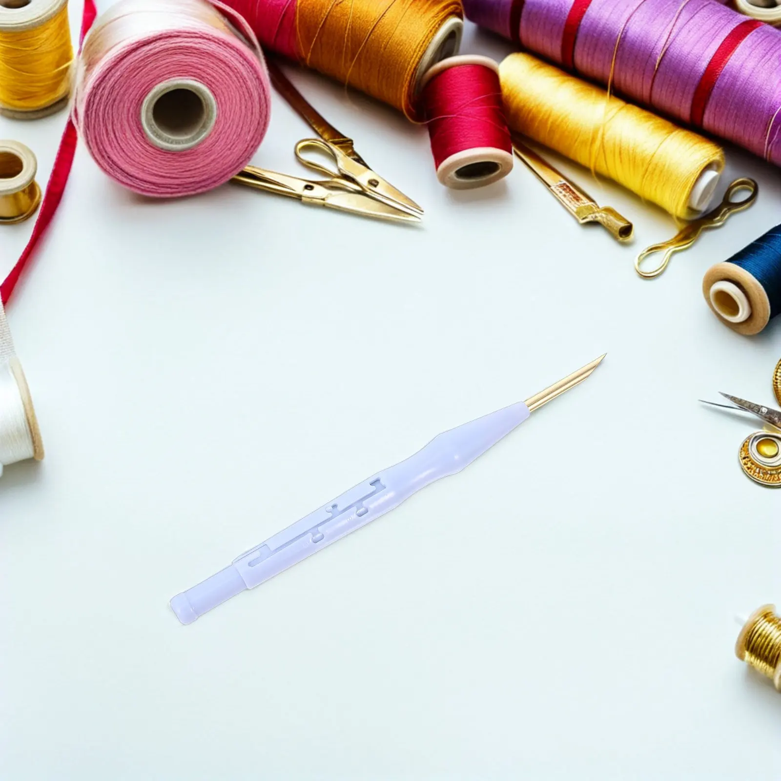 

4Sets Embroidery Punch Needle Tool Kit Adjustable Self-Threading Knitting Crochet Sewing Accessory for Fabric Paper DIY