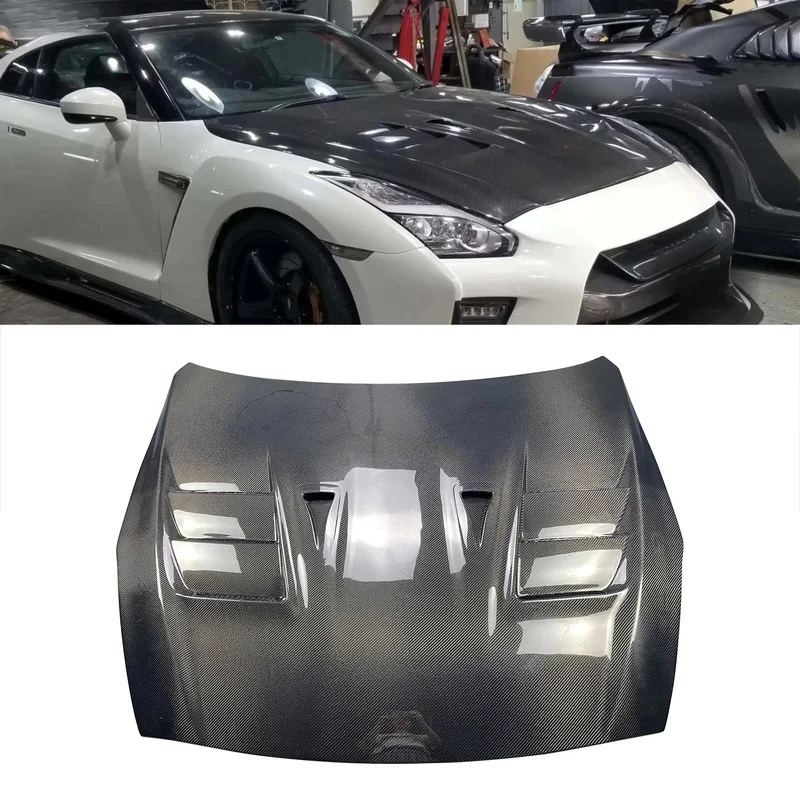 High Quality Top Secret Style Carbon Fiber Hood for GTR R35
