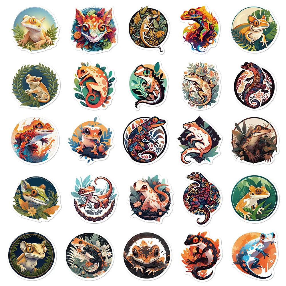 50pcs Cartoon Reptile Series Graffiti Stickers Suitable for Laptop Helmets Desktop Wall Decorations DIY Stickers Wholesale