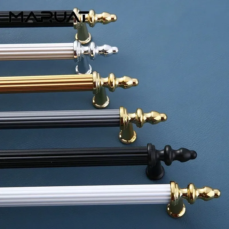 Черное золото, простая алюминиевая ручка для двери ящика шкафа, дверная мебельная фурнитура, длинная ручка