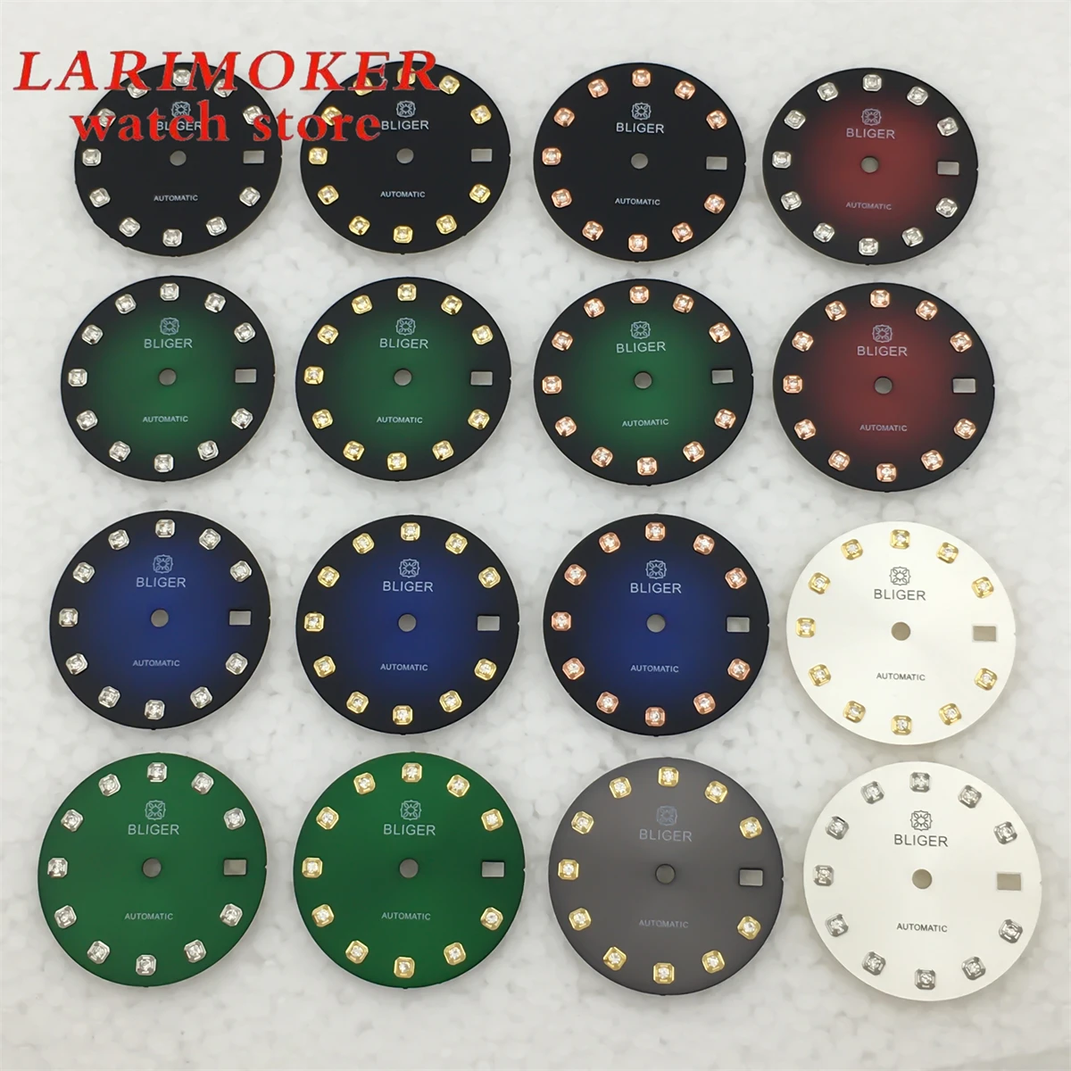 BLIGER 20,5 мм женский циферблат, градиентный циферблат, аксессуары для модификации часов с синими и белыми бриллиантами