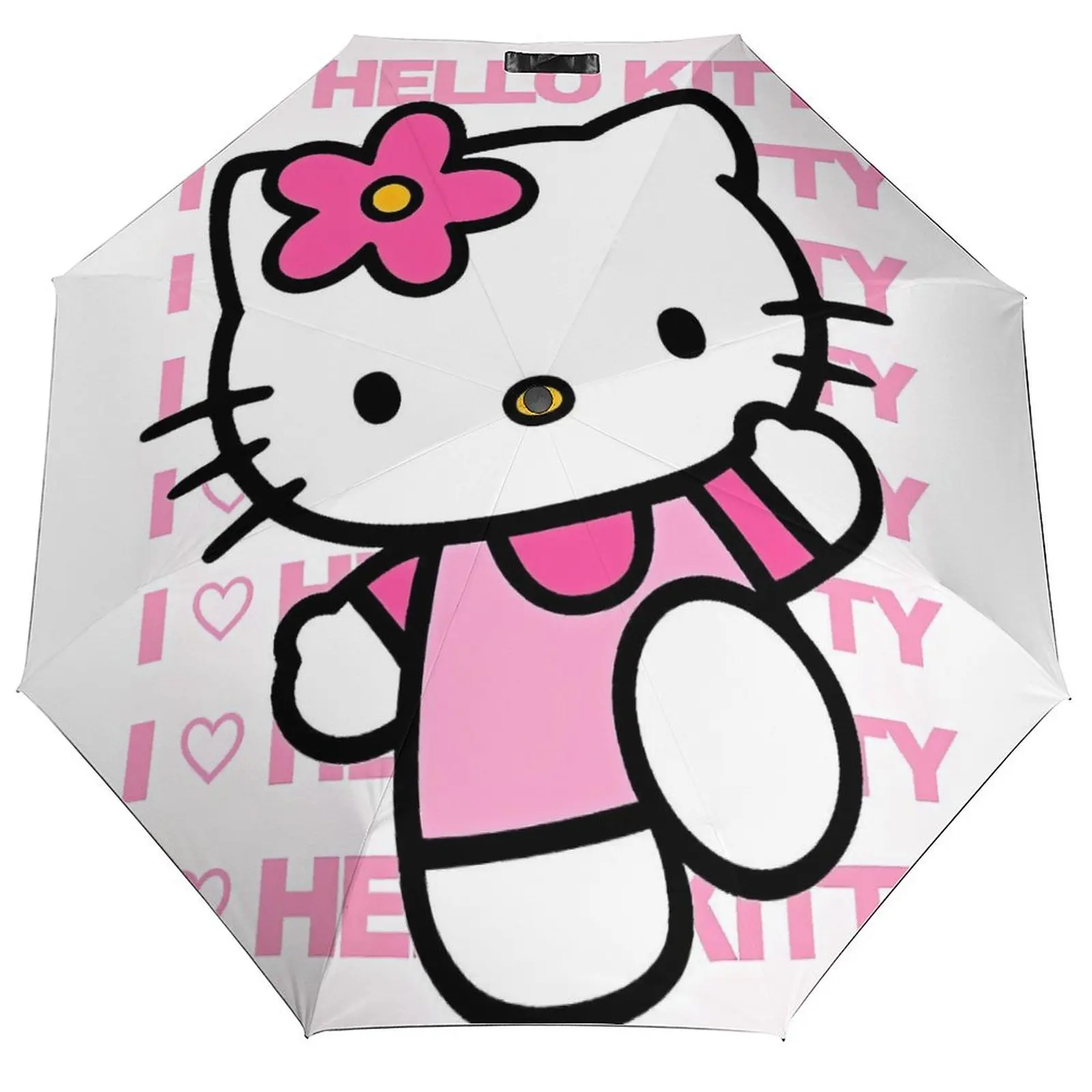 

Японский 3-кратный автомобильный зонт Hello Kitty, портативный зонт с милым мультяшным котом, солнцезащитный зонт с художественным принтом, устойчивый к ультрафиолетовому излучению зонт