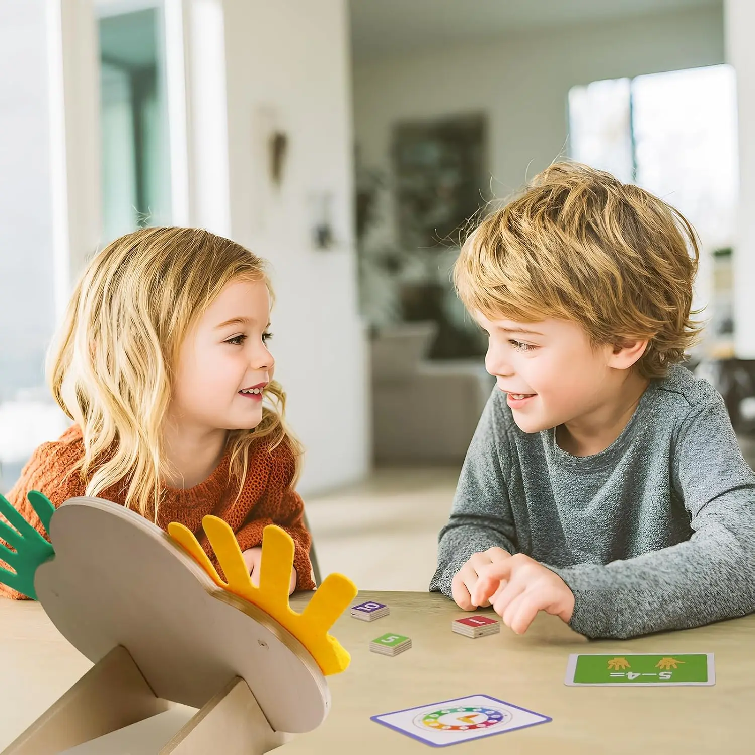 몬테소리 유아 학습 장난감, 손가락 숫자 블록 및 시계 나무 장난감, 교육용 수학 장난감
