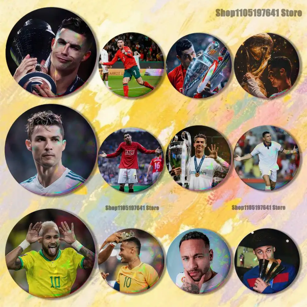 Cool CR7s Football R-Ronaldo_S Badges Button Round Creative Pin Brooch Badge Bag Decor Accessories Fans Collect Friends Gifts