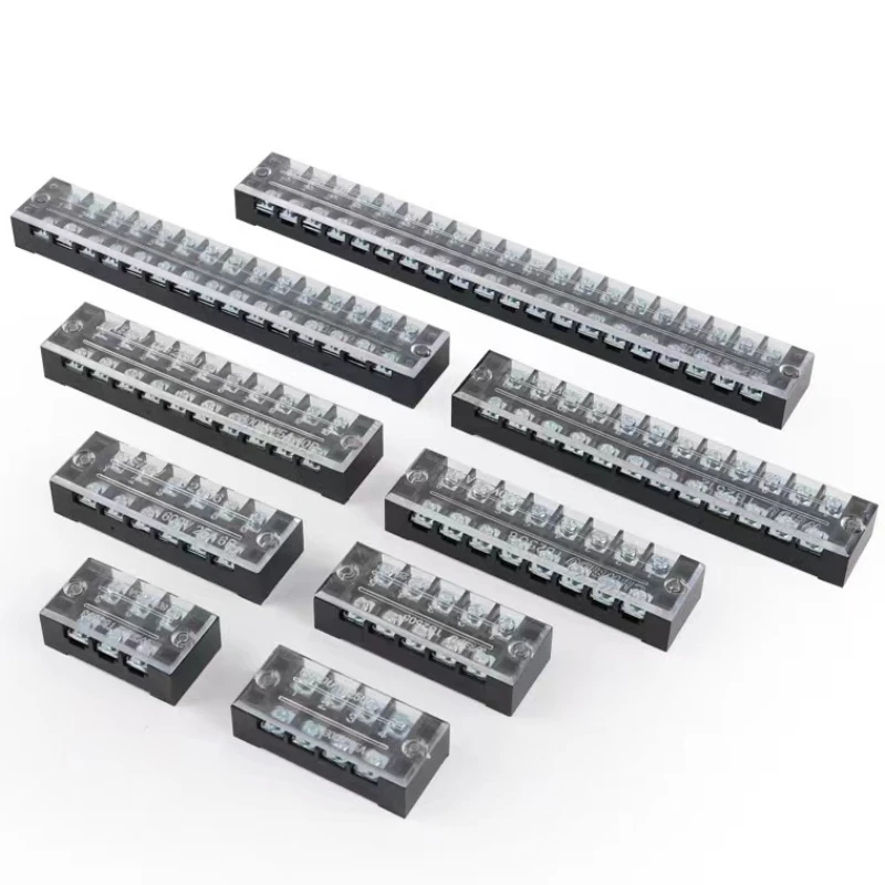 15A/25A/45A 600V Dual Row Barrier Screw Terminal Block Wire Connector TB Series 3/4/5/6/8/10/12 PIN Optional TB-1503 TB-2503