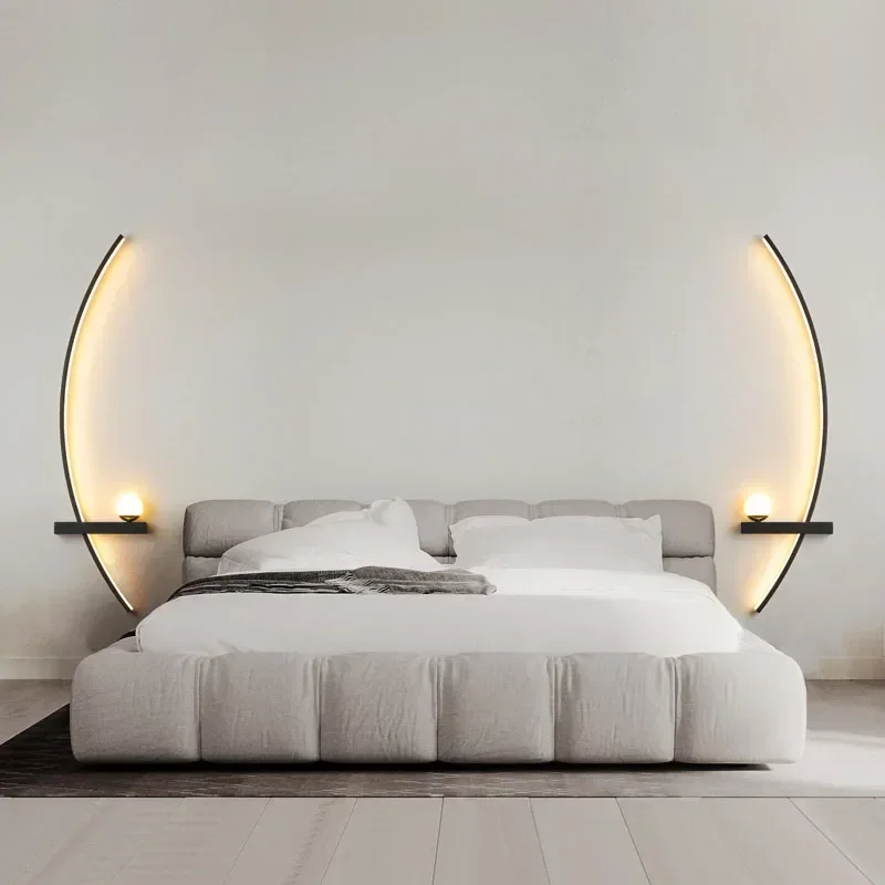 Nordic LED Wall Stripes Lamp, Aperte para Quarto, Cabeceira, Sala de estar, Estudo Escadas, Home Decor, Luminária Interior, Brilho