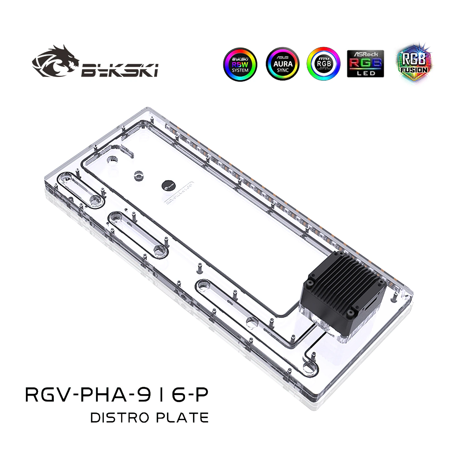Placa de Distribución de Refrigeración por Agua RGB Bykski para Chasis Phanteks 916 RGV-PHA-916-P