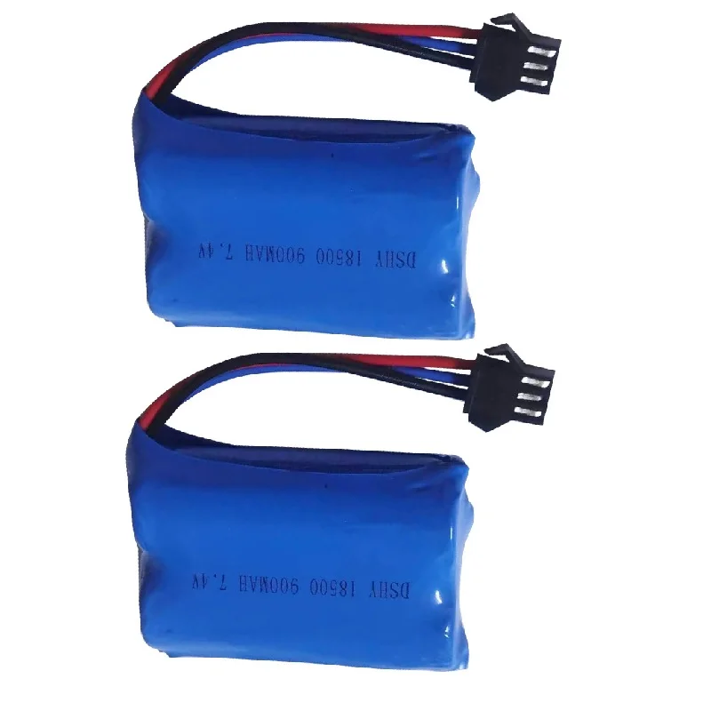 18500 7.4V900mah lithium battery electric toy 4WD vehicle parallel lithium battery pack sm-3p connector 900mah