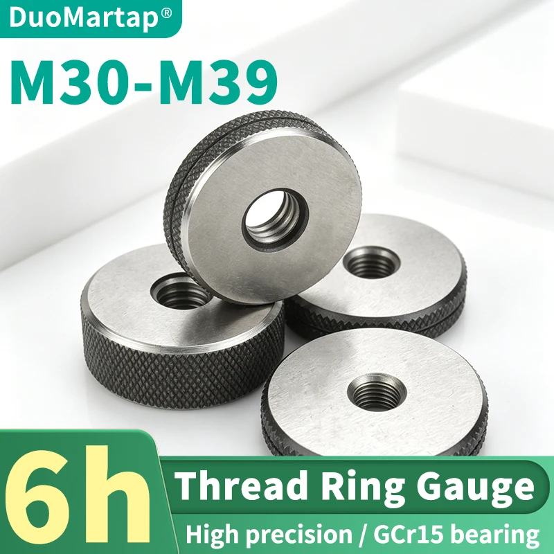 DUO MartAP 1SET(1*GO+1*NOGO) 6h M30-M37 Standard Metric Fine Tooth Thread Ring Gauge Measure Tool X2.5/2.0/1.5/1.25/1.0/0.75/0.5