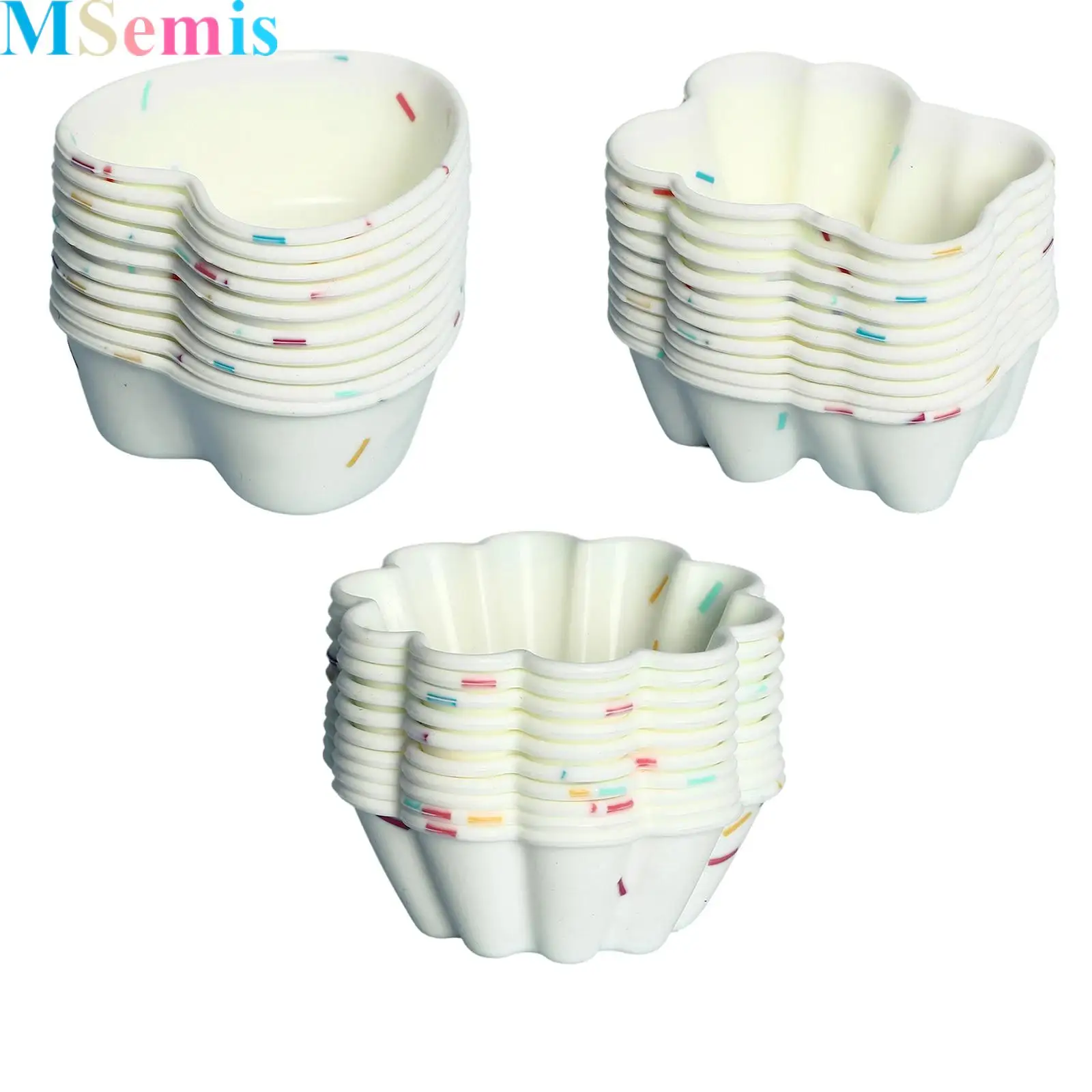 

10Pcs Food-grade Silicone Mini Cake Mold Heat Resistant Non-stick Demold Easily Baking Mold for Cup Cake Muffin Pudding