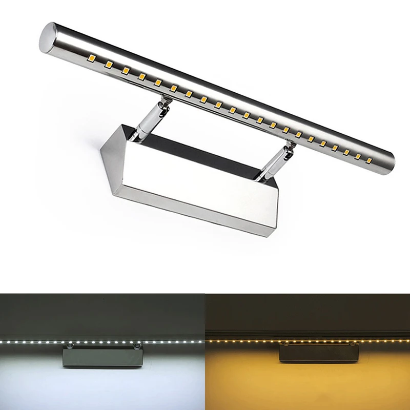 

40CM 5W 55CM 7W LED Makeup Mirror Light Modern Cosmetic Stainless Steel Wall Lamp Bedroom Bathroom Mirror Front Light AC85-265V