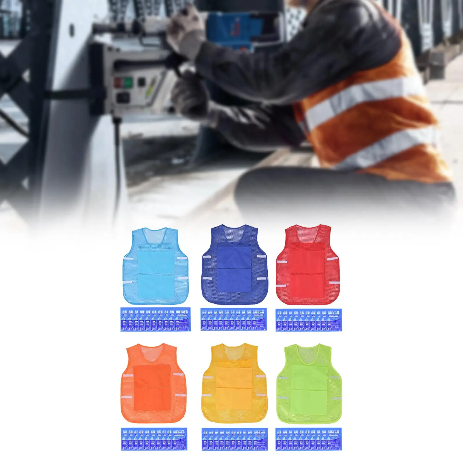 

Cooling Ice Vest Summer Mesh Design Ergonomic Portable Supplies with Ice Packets for Warehouses Working Cycling
