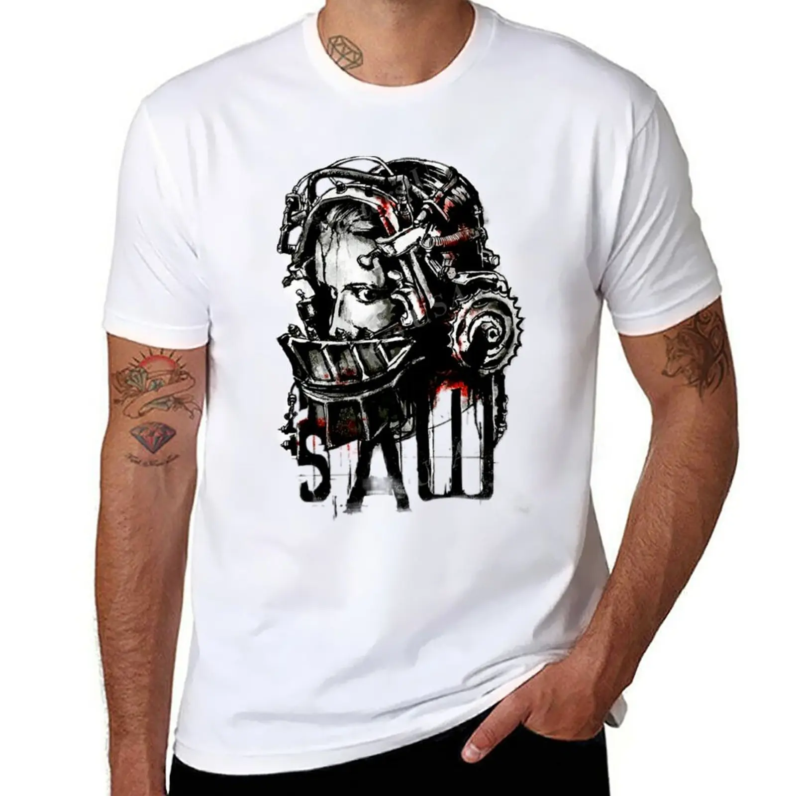 

New Saw movie fan unique design T-Shirt Aesthetic clothing tops mens funny t shirts