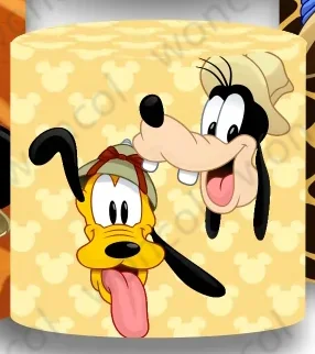 Fondo redondo de Mickey Mouse de Safari, telón de fondo de cumpleaños de Mickey Mouse y amigos, cubierta de cilindro Goofy Donald Duck Pluto Minnie Mouse