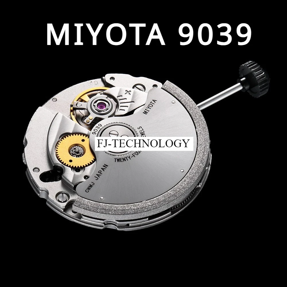 New MIYOTA 9039 Watch Movement Replacement Parts Winding Stem 42 Hours Power Reserve Skeleton Clock 24 Jewels Skeleton