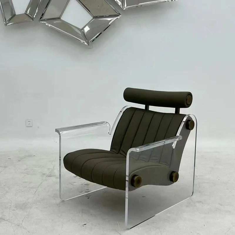 Modern creative designer minimalist acrylic leisure sofa living room reception single leisure chair balcony lazy chair