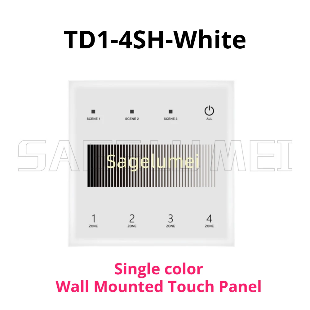 New SKYDANCE DALI Master 4 Zone 1-5Color Touch Panel Series Used to Control DALI DT6/DT8 TD1-4SH TD2-4SH TD3-4SH TD4-4SH TD5-4SH