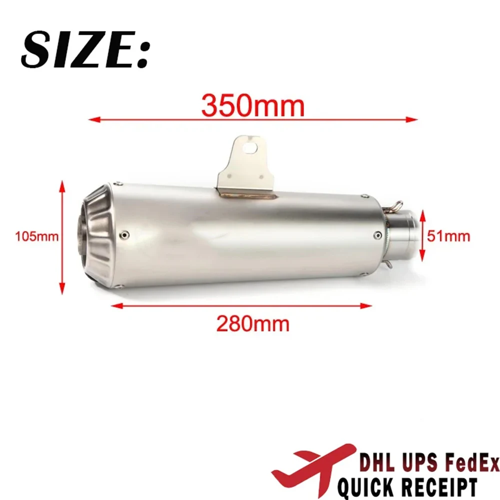 51MM Universal Motorcycle mofles para moto Pipe Tube For Honda Yamaha Kawasaki YZF R1 R3 R6 Z400 Nvx Nmax PCX125 GSR750