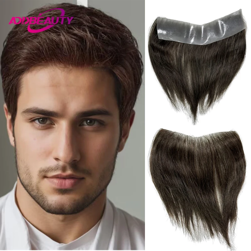 

Brown Hairline for Men Thin Skin Human Hair Piece Full PU 0.08-0.12mm Indian Human Hair Toupee Vloop Injection Hair System Units