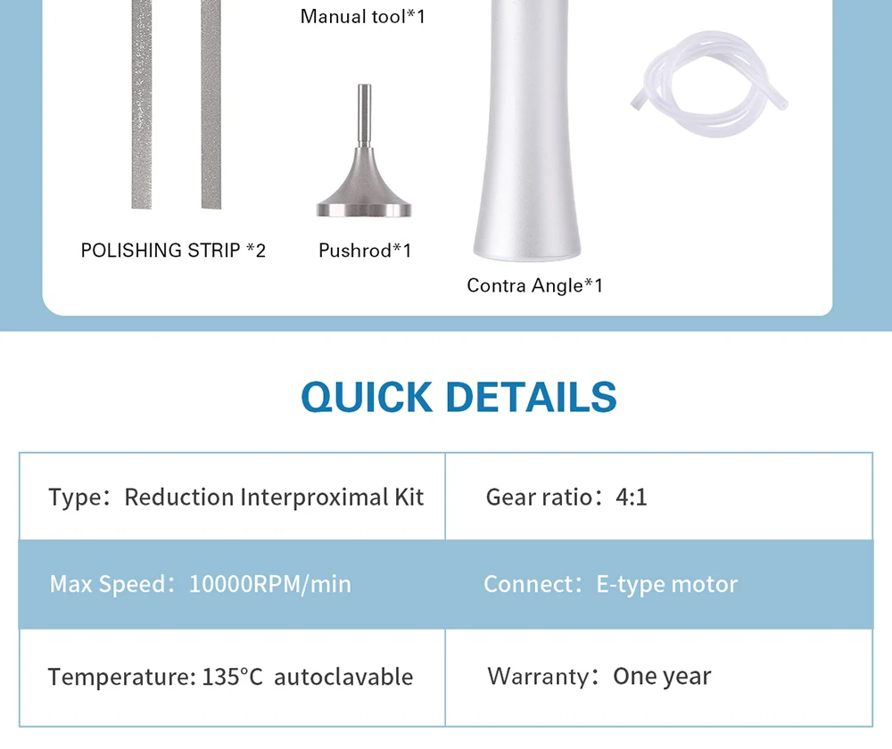 AZDENT Dental 1:1/4:1 Interproximaler Streifenkontra-Winkelstück für kieferorthopädische Zahnlückenmessung – Detail 12