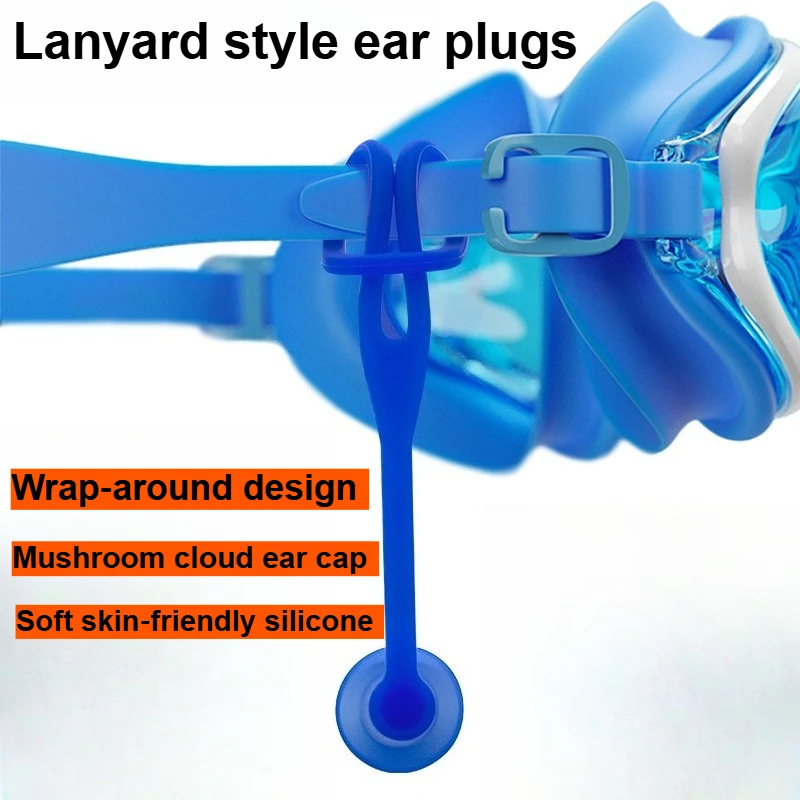 Swimming Ear Plugs Silicone Cord Tether Children Anti Lost Waterproof Nose Clip Anti Choking Swimmer Gear Diving Kids Flexible
