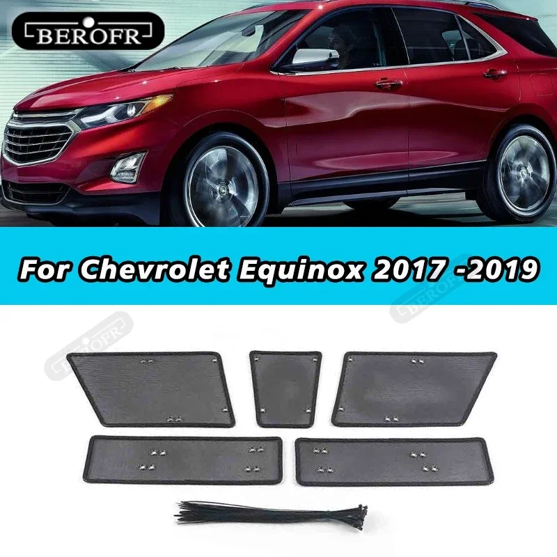 Car Grille Insect Screening Mesh Front Grille Protection Net Cover Trim Fit For Chevrolet Equinox 2017 - 2019 Auto Accessories